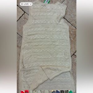 New Ralph Lauren Women’s Cable Knit Cotton White Sweater Top Cardigan Size S